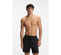 BOSS Quick-dry swim shorts in stretch seersucker - Style Relax_Trunk, 50561184 Black S