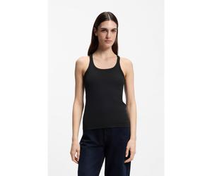 BOSS Racer-back tank top in stretch cotton - Style C_Epetite, 50554664 Black L