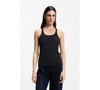 BOSS Racer-back tank top in stretch cotton - Style C_Epetite, 50554664 Black S
