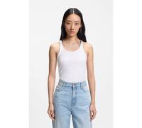 BOSS Racer-back tank top in stretch cotton - Style C_Epetite, 50554664 White L