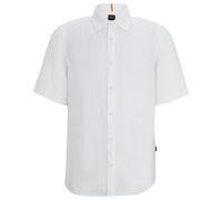 Boss Rash 2 Linen Short Sleeve Shirt - White - XX-Large