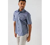 BOSS Rash Short Sleeve Regular Fit Shirt, Navy, Size S, Men Navy
