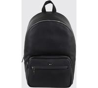 Boss Ray Pebbled Leather Backpack with External Patch Pocket and Emed Logo