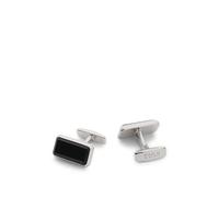 BOSS Rectangular brass cufflinks with black enamel insert - Style B-RECTANGLE-CUF, 50562170 Black pcs.
