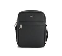 BOSS Recycled-leather reporter bag with adjustable logo strap - Style Zair_NS zip, 50483566 Black pcs.