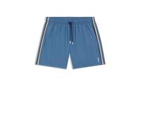 BOSS Recycled-Material Swim Shorts with Logo and Signature Stripe