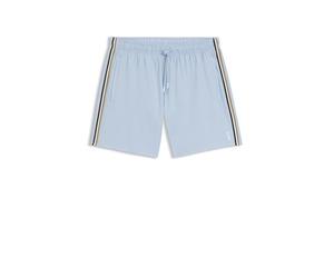 BOSS Recycled-Material Swim Shorts with Logo and Signature Stripe