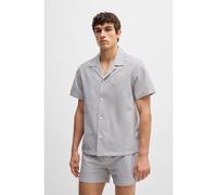 BOSS Regular-fit beach shirt in seersucker fabric - Style Velvetfish_Shirt, 50540037 Dark Blue S