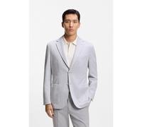 BOSS Regular-fit blazer in a herringbone cotton blend - Style C-Jaye-J-241, 50557389 Silver 36R