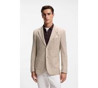 BOSS Regular-fit blazer in a patterned linen blend - Style L-Jeff-J-2PP-253, 50560810 Beige 40R