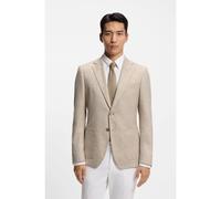BOSS Regular-fit blazer in checked comfort-stretch fabric - Style H-Hutson-2PP-253, 50556956 Beige 38R