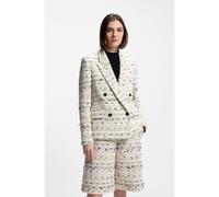 BOSS Regular-fit blazer in striped cotton-blend tweed - Style Jaleto9, 50553674 Beige Patterned 8