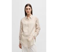 BOSS Regular-fit blouse in a striped cotton blend - Style Baredana, 50540633 Light Beige 8