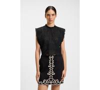 BOSS Regular-fit blouse in cotton broderie with pleat details - Style C_Bredy, 50538349 Black 10