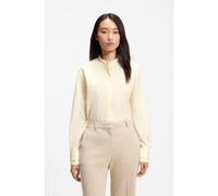 BOSS Regular-fit blouse in cotton poplin with concealed placket - Style Bertyna_Monday, 50543684 Light Yellow 16