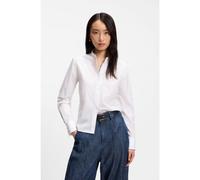 BOSS Regular-fit blouse in cotton poplin with concealed placket - Style Bertyna_Monday, 50543684 White 14