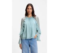 BOSS Regular-fit blouse in light Creponne fabric - Style C_Bradia, 50573224 Light Blue 6