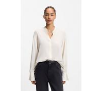 BOSS Regular-fit blouse in sandwashed silk with adjustable cuffs - Style Boplin1, 50554254 Natural 14
