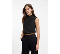 BOSS Regular-fit blouse in sandwashed silk with tie neck - Style Besei, 50553919 Black