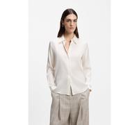 BOSS Regular-fit blouse in stretch-silk satin - Style Bonya, 50557203 White 14