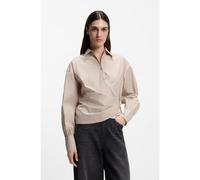 BOSS Regular-fit blouse in striped cotton canvas - Style C_Brapen, 50553533 Light Beige 16