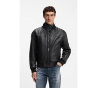 BOSS Regular-fit bomber jacket in nappa leather - Style Jokans, 50566568 Black 42R