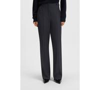 BOSS Regular-fit bootcut trousers in patterned virgin wool - Style Tupera, 50550892 Dark Blue 4