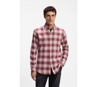 BOSS Regular-fit button-down shirt in checked cotton flannel - Style Rickert_M, 50569719 Red Patterned M