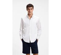BOSS Regular-fit button-down shirt in cotton twill - Style Ricoplus_M, 50565626 White L