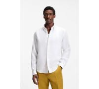 BOSS Regular-fit button-down shirt in linen - Style H-LIAM-BD-E-C1-263, 50567009 White XXL
