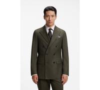 BOSS Regular-fit double-breasted blazer in wool with cashmere - Style L-Jeff-DB-FL-264, 50570688 Olive 42R