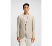 BOSS Regular-fit jacket in a checked wool blend - Style H-Hutson-2PP-253, 50551581 Light Beige 38R