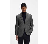BOSS Regular-fit jacket in a herringbone wool blend - Style H-Janson-Elbow-214, 50494242 Black Patterned 36R
