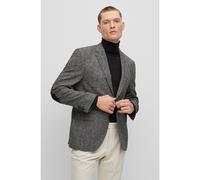 BOSS Regular-fit jacket in a herringbone wool blend - Style H-Janson-Elbow-214, 50494242 Dark Grey 34R