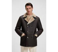 BOSS Regular-fit jacket in Italian shearling leather - Style L-Mabano, 50548628 Dark Brown 40R