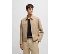 BOSS Regular-fit jacket in soft suede with zip front - Style H-Malbano5, 50528014 Light Beige 44R