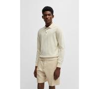 BOSS Regular-fit knit polo sweater in cotton jersey - Style Gemello-P, 50506025 Natural XXXL