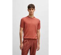 BOSS Regular-fit knit T-shirt in silk and cotton - Style L-Batteo, 50530866 Coral XL