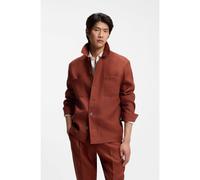BOSS Regular-fit overshirt in wrinkle-resistant linen - Style L-Corvin-262, 50561406 Red 42R