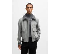 BOSS Regular-fit pilot jacket with detachable faux-fur collar - Style H-Charly-251, 50534912 Grey 38R