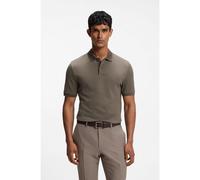 BOSS Regular-fit polo in cotton-silk jacquard - Style L-Perry 141, 50565893 Brown XL