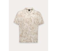 Boss Regular Fit Printed Short Sleeve Beach Shirt Beige