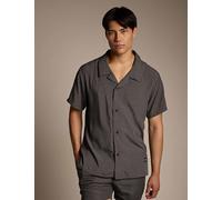 Boss Regular Fit Printed Short Sleeve Beach Shirt Black