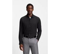 BOSS Regular-fit shirt in cotton-blend flannel - Style C-LIAM-kent-C1-243, 50550666 Black S