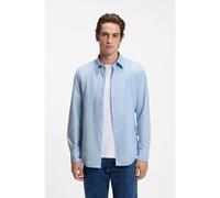 BOSS Regular-fit shirt in cotton poplin with embroidered logo - Style Relegant_6_M, 50518304 Light Blue XXL