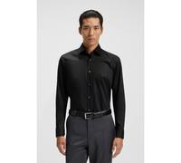 BOSS Regular-fit shirt in easy-iron cotton poplin - Style H-JOE-kent-C1-214, 50479943 Black 14.5