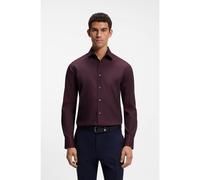 BOSS Regular-fit shirt in easy-iron stretch-cotton dobby - Style H-JOE-K-C1-261, 50560583 Dark Red 16.5