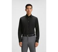 BOSS Regular-fit shirt in easy-iron stretch-cotton poplin - Style H-JOE-kent-C1-214, 50473265 Black 17.7L
