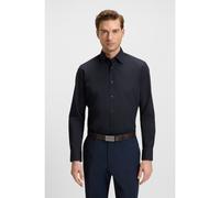 BOSS Regular-fit shirt in easy-iron stretch-cotton poplin - Style H-JOE-kent-C1-214, 50473265 Dark Blue 16.5