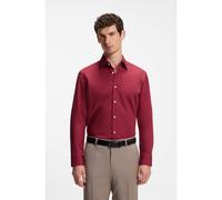 BOSS Regular-fit shirt in easy-iron stretch-cotton poplin - Style H-JOE-kent-C1-214, 50473265 Dark Red 14.5